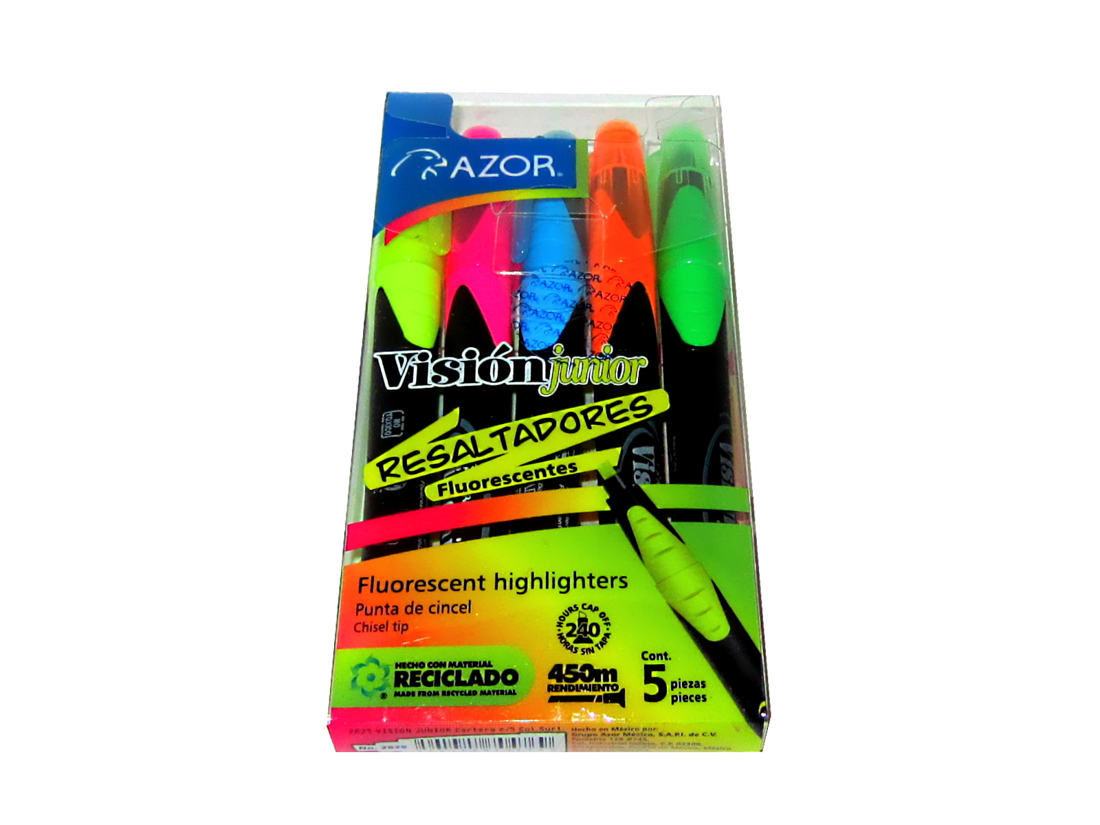 MARCADOR FLUORESCENTE VISION JUNIOR C/5 COL. SURT. 2825     