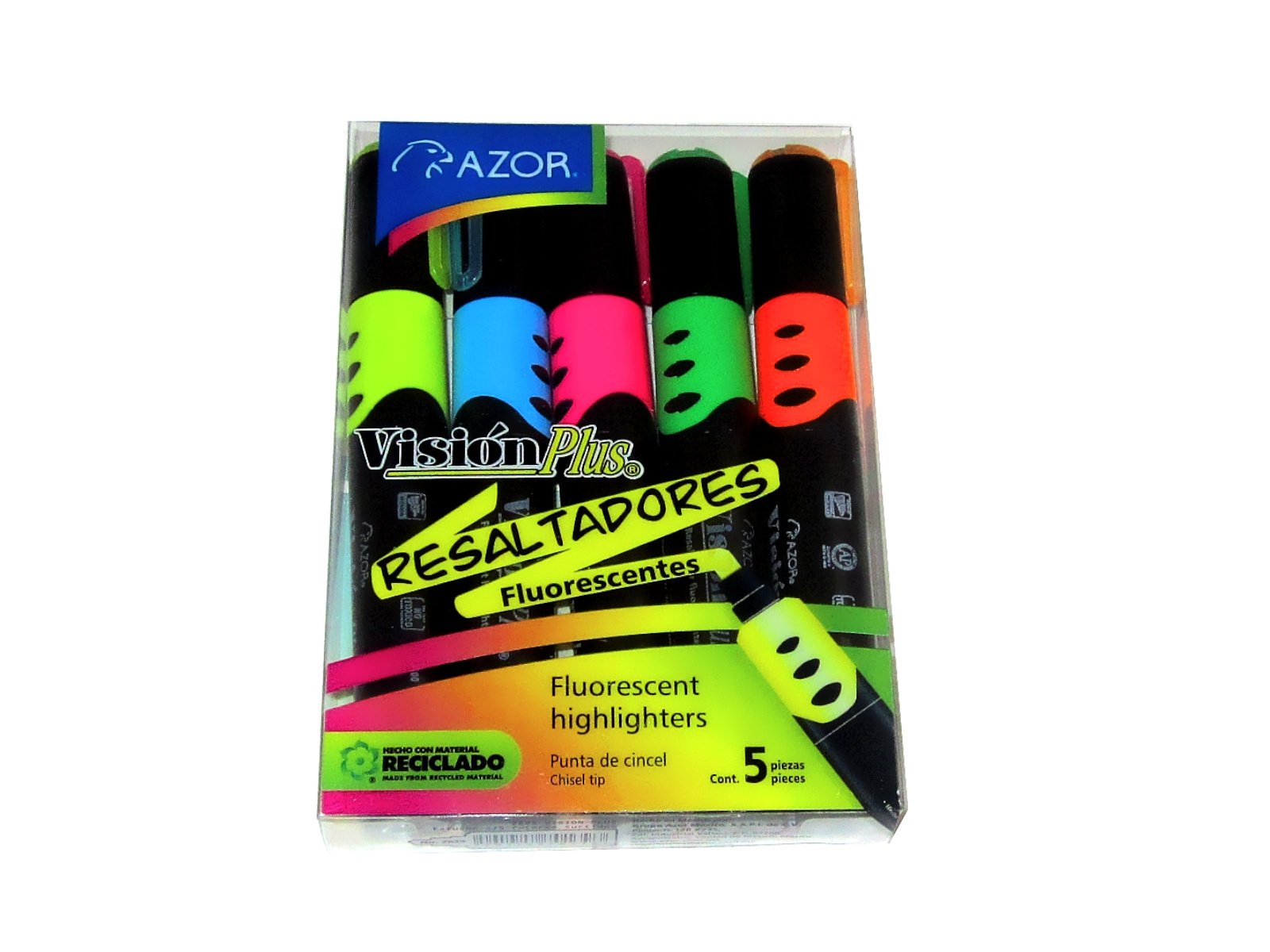 MARCADOR FLUORESCENTE VISION PLUS C/5 COL. SURT. 2625       