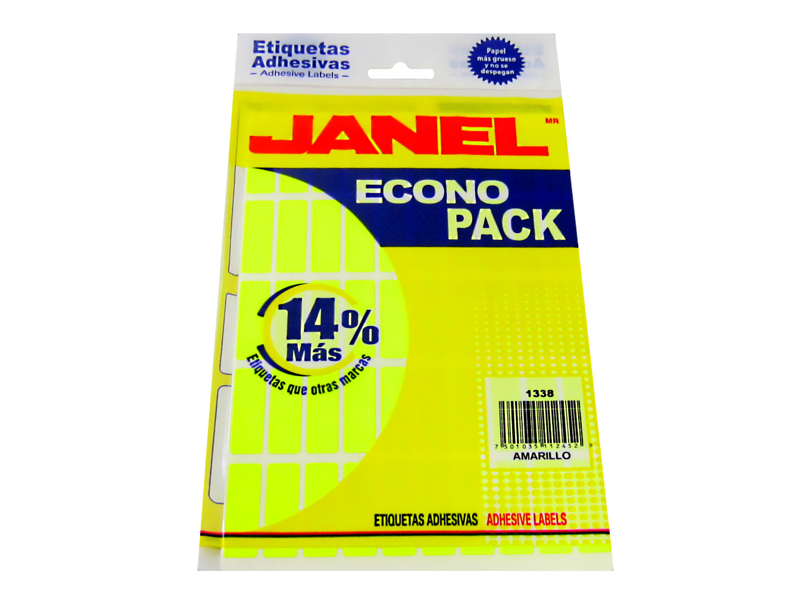 ETIQUETA ECONO PACK AMARILLO 13 X 38 JANEL                  