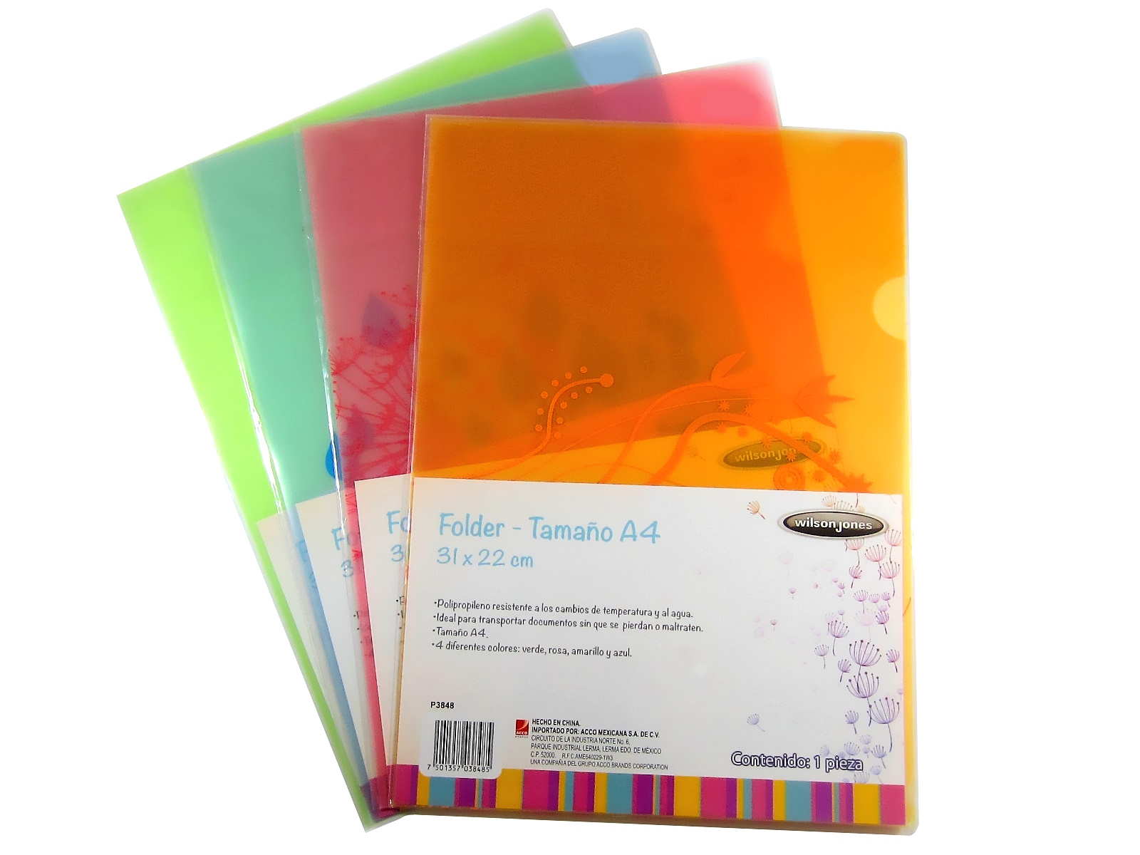 FOLDER SENCILLO SEASON CARTA P3848 ACCO DESCONTI            