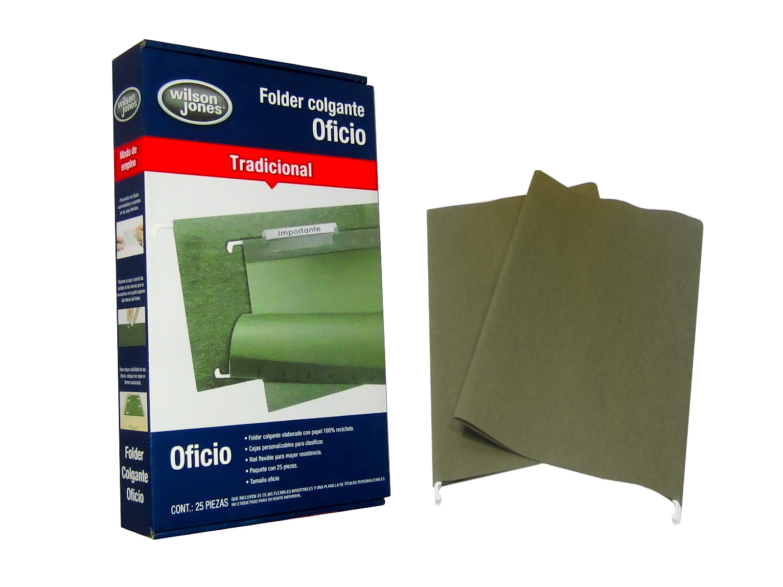 FOLDER COLGANTE WILSONJONES OFICIO VERDE C/25 P3631         