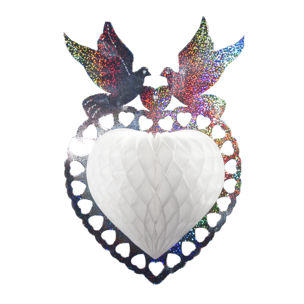 ADORNO CORAZON PALOMAS BLANCO 2, 163                        