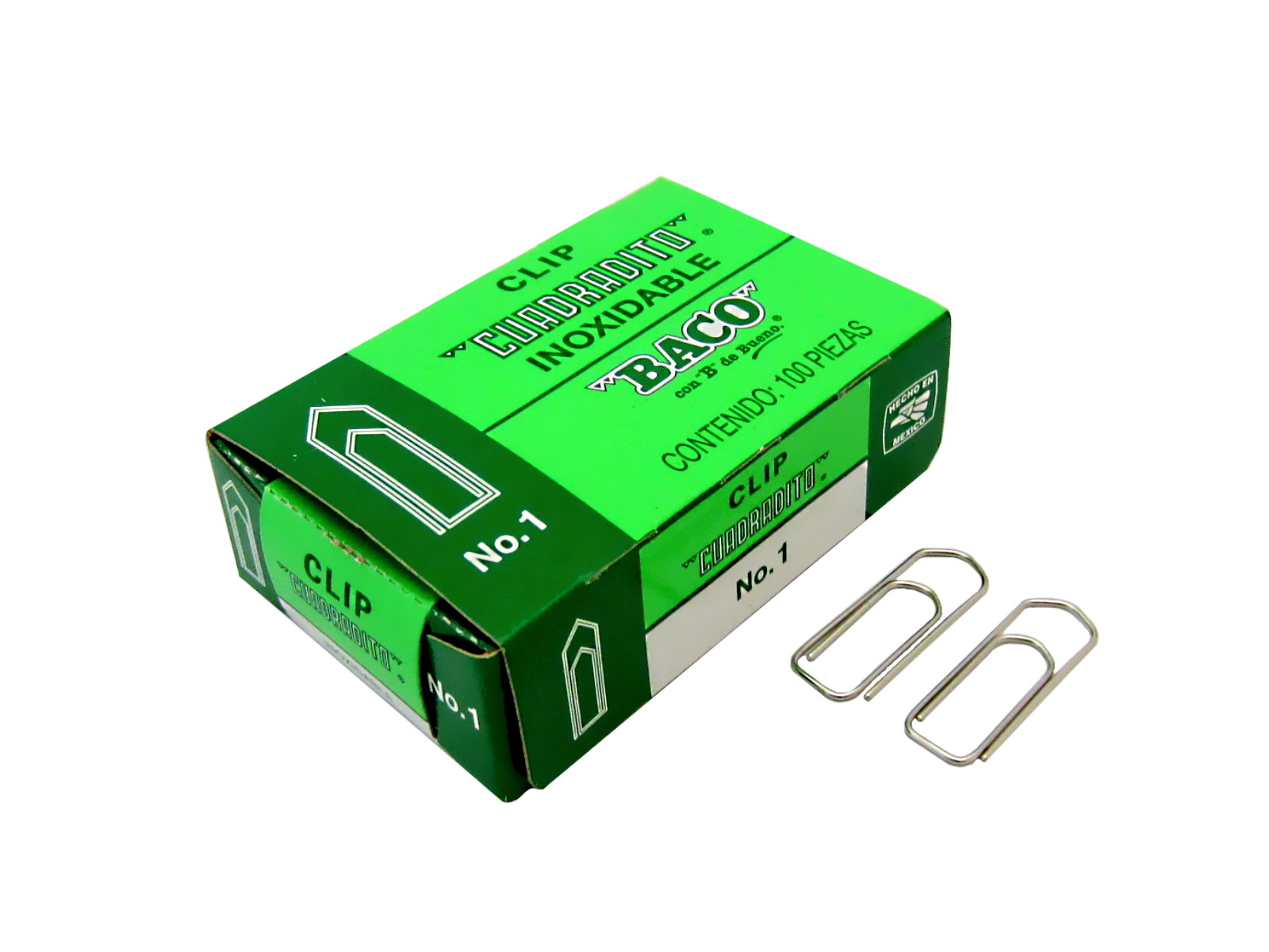 CLIP BACO CUADRADITO NO.1 C/100                             