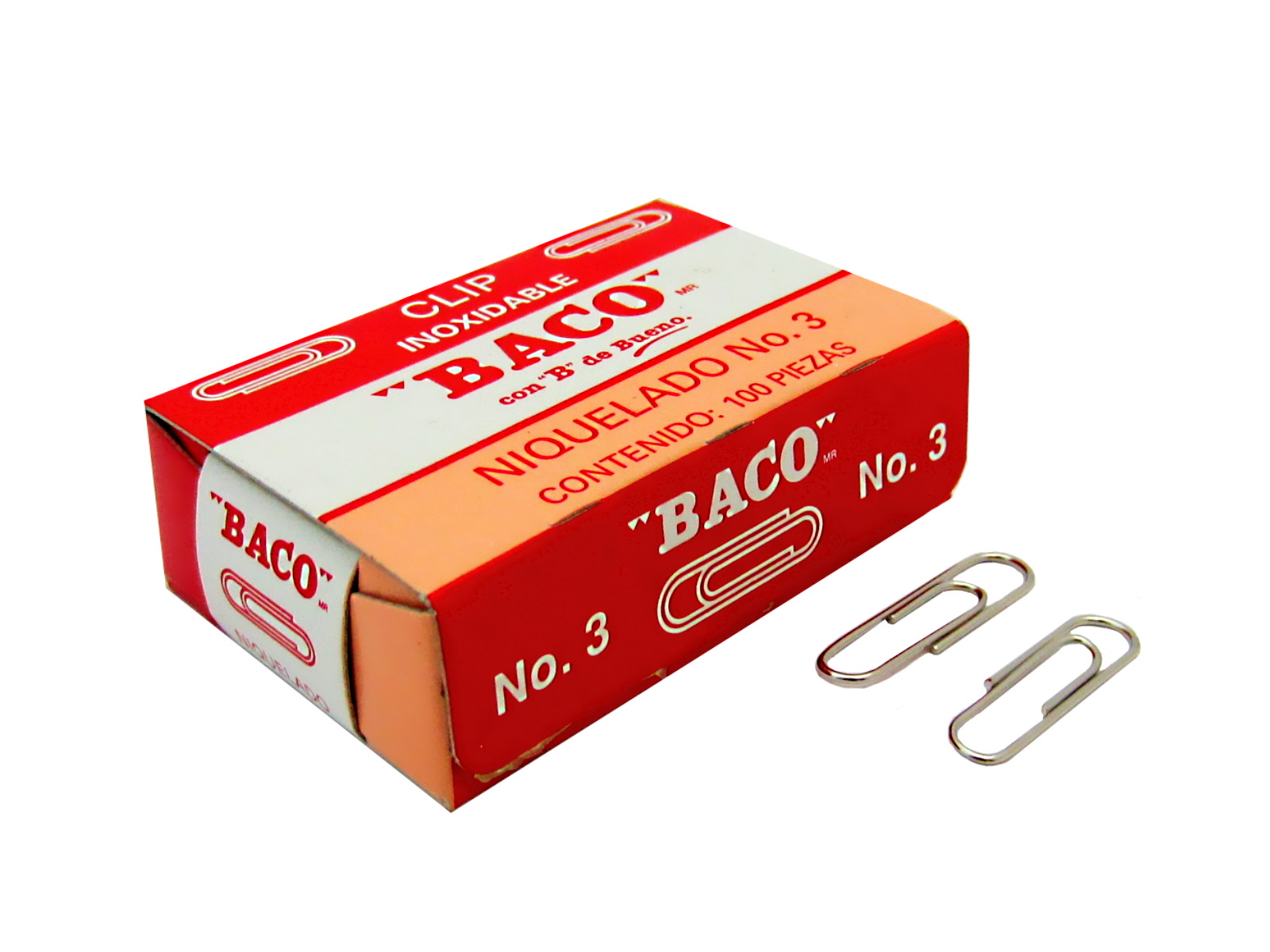 CLIP BACO NIQUEL. NO.3 C/100                                