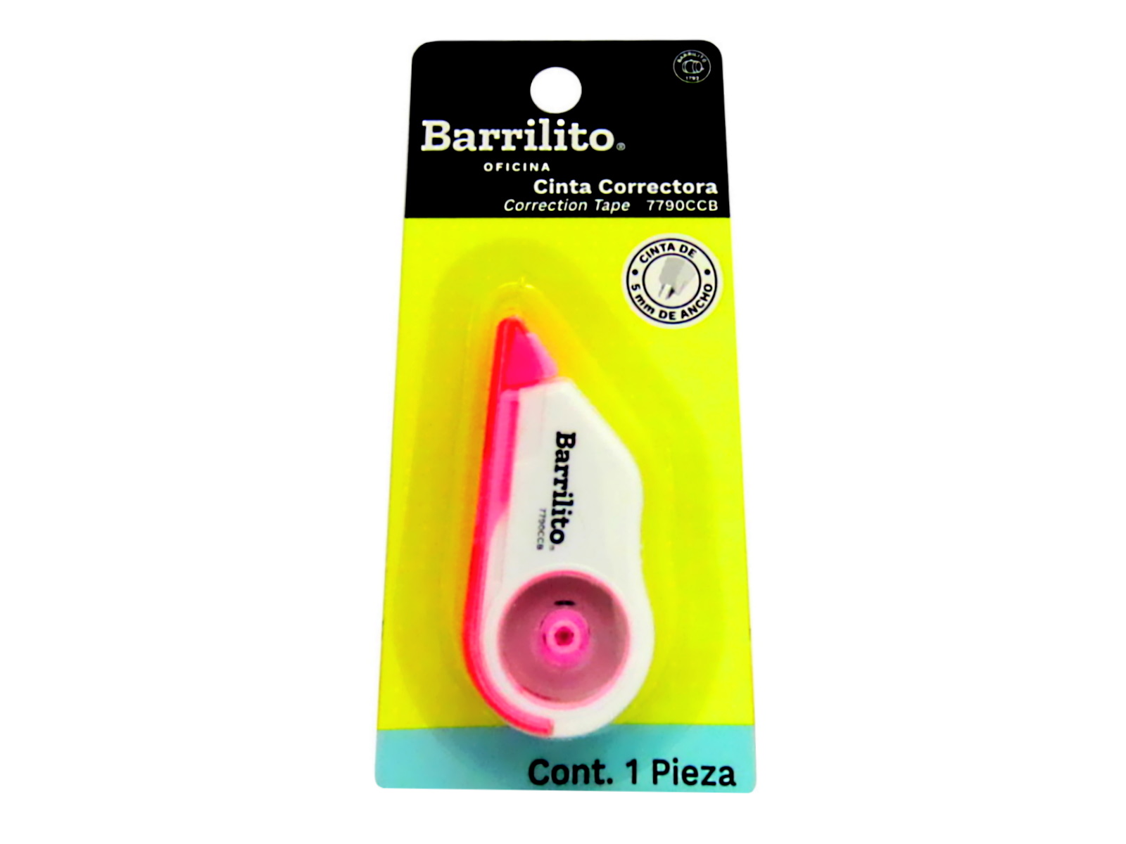 CINTA CORRECTORA 5MM M X 6 MTS MOD 7790CCB BLISTER BARRILITO