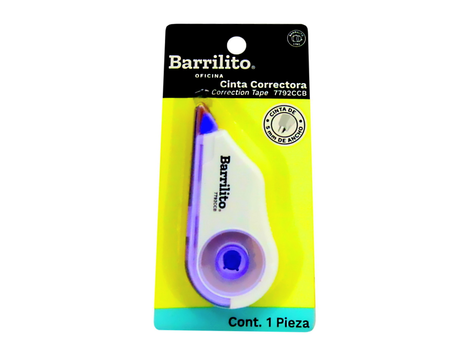 CINTA CORRECTORA 5 MM X 12 MTS 7792CCB BARRILITO            