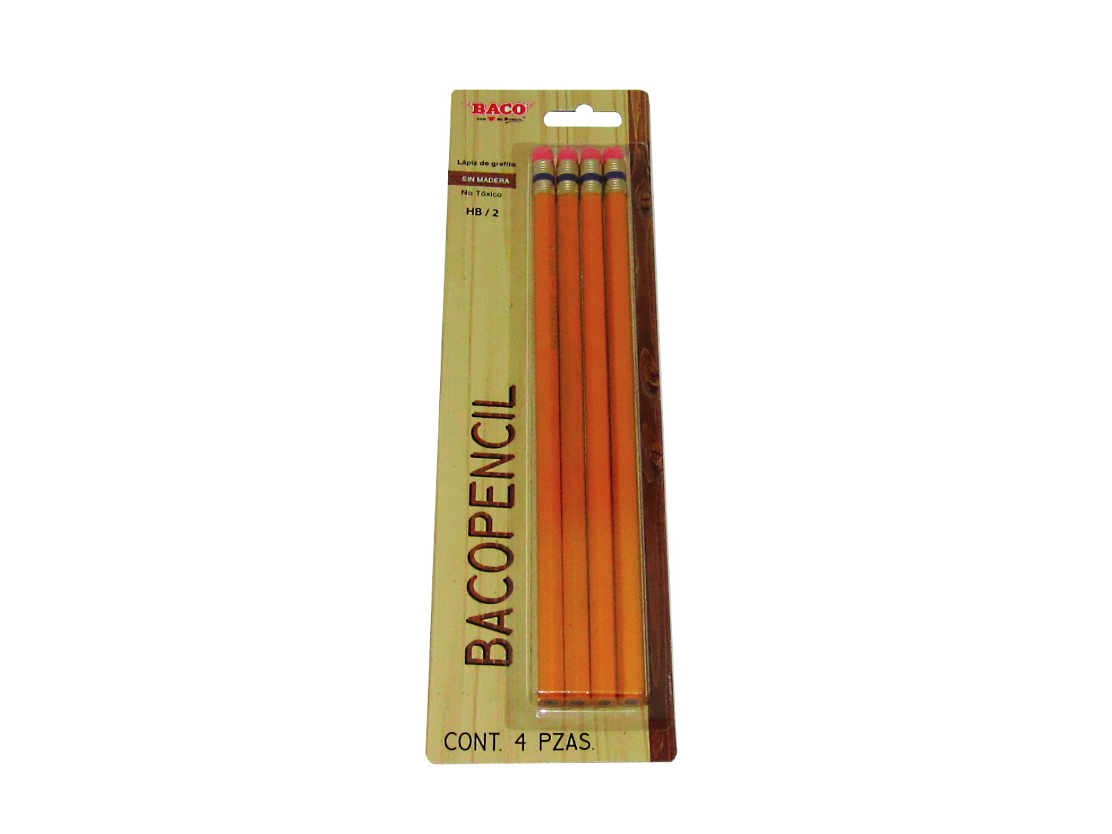 LAPIZ BACOPENCIL HB/2 BLISTER C/4 LP007                     