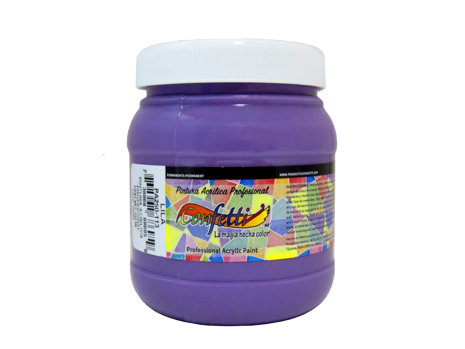 PINTURA ACRILICA 250 ML LILA PA250-113 CONFETTI             