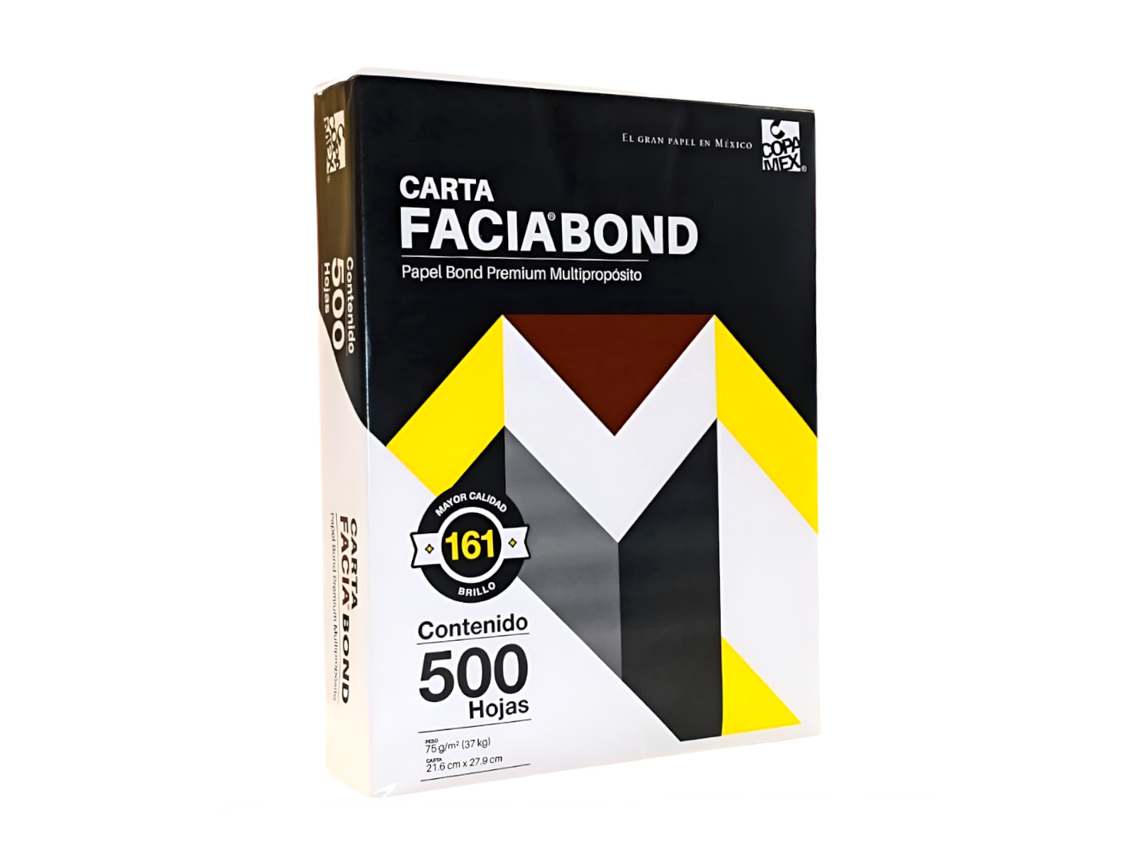 PAPEL FACIA BOND 37K BLANCO T/ CARTA PAQ C/500 99% BLANCURA 